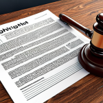 **"Digital artist defending copyright online, watermark visible, blockchain background, legal documents scattered."** (Focuses on copyright protection)